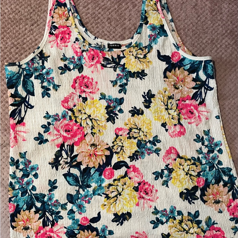Torrid Multicolor Floral Tank Top